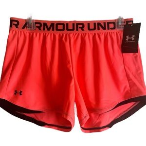 NWT Under Armour Orange & Black Athletic Performance Workout Shorts